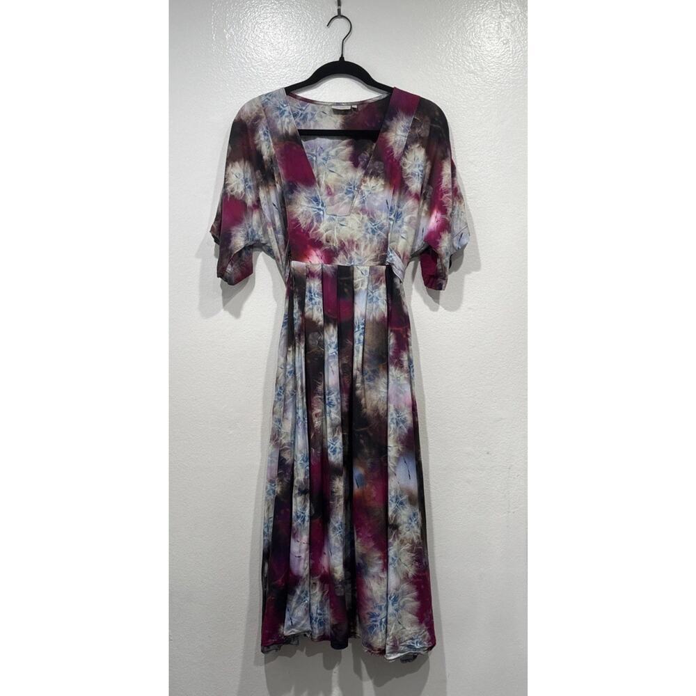 The Odells Tie Dye Monroe Tie Faux Wrap Dress Size‎ Medium Anthropologie READ
